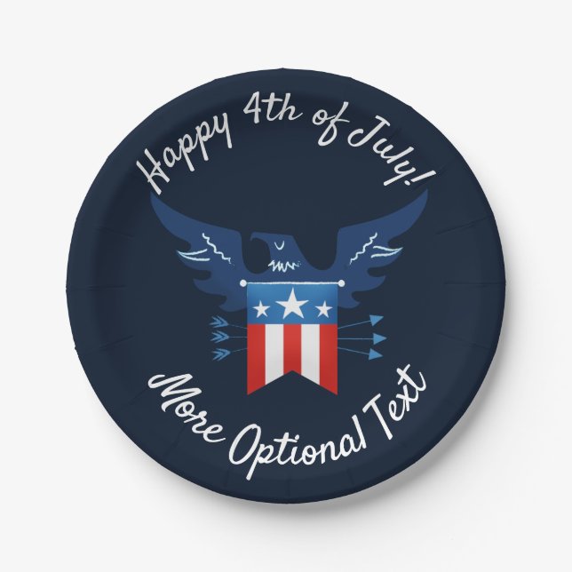 Assiettes En Carton Tout American Eagle & Flag Patriotic (Devant)