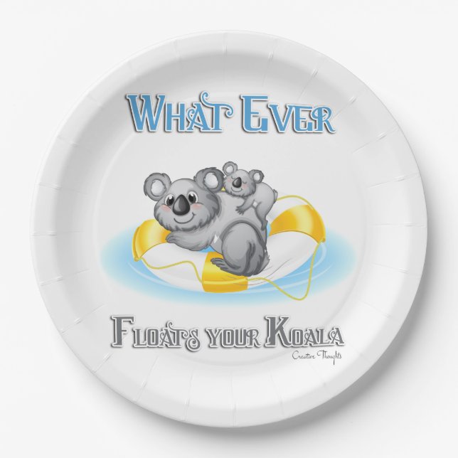 Assiettes En Carton TOUT CE QUI Flotte votre Koala (Devant)