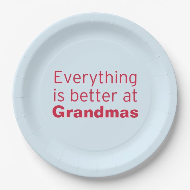 Assiettes En Carton Tout est meilleur à la grand-maman (Devant)