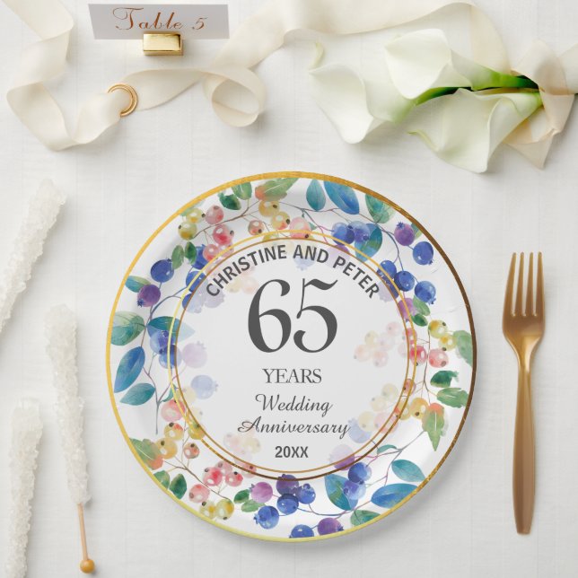 Assiettes En Carton Tout Mariage (65) Anniversaire de baies de cadres  (Mariage)