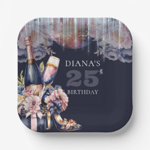 Assiettes En Carton Toute année Anniversaire Adulte Champagne Heures