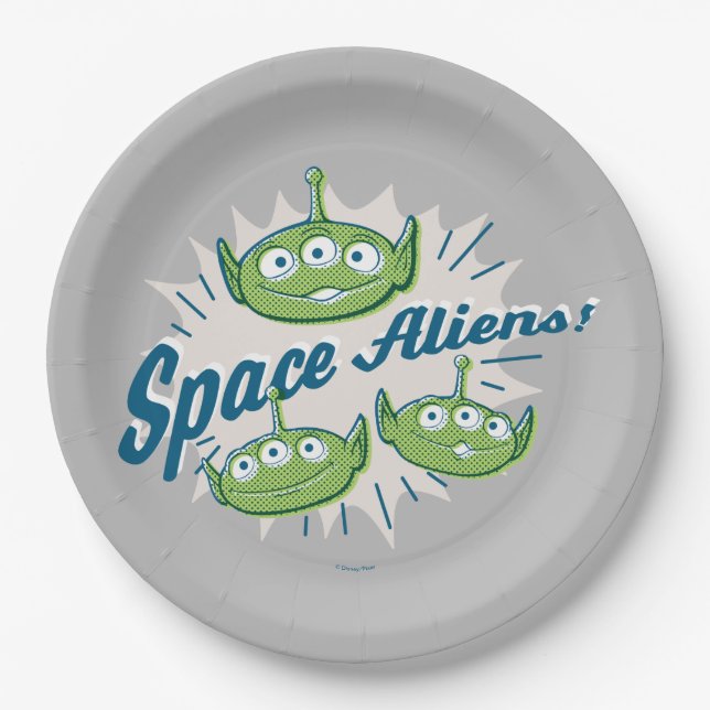 Assiettes En Carton Toy Story 4| "Aliens spatiaux" Retro Graphisme (Devant)