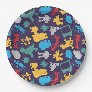 Assiettes En Carton Toy Story 5   Motif de Silhouette de Personnage