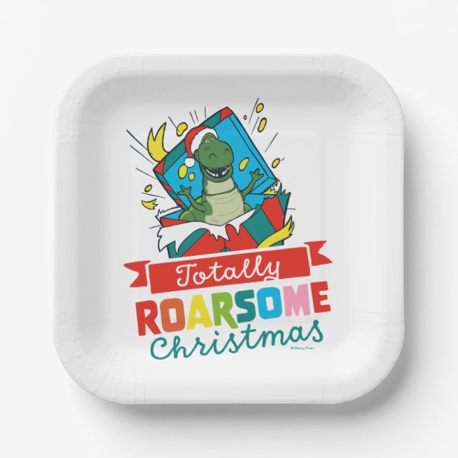 Assiettes En Carton Toy Story Rex | Noël totalement rasant (Recto)
