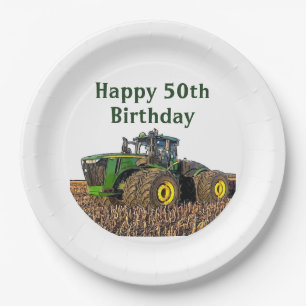 Assiettes En Carton Tracteur Agriculture Anniversaire Ferme Changement