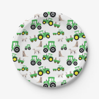 Assiettes En Carton Tractor Birthday Party Plates Farm Theme