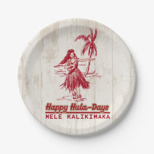 Assiettes En Carton Tradewinds Holiday Hawaiian Hula Girl