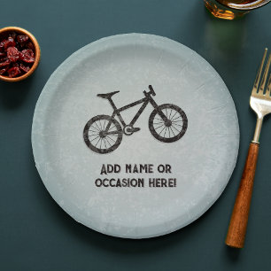 Assiettes En Carton Trail Bike acier robuste look masculin anniversair