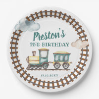 Train Boy Birthday Papier Plate Thème