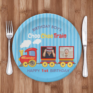 Assiettes En Carton Train Jouet Toddler Boy Birthday Blue