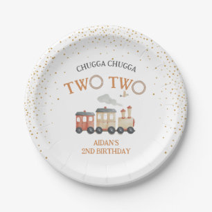 Assiettes En Carton Train rouge 2e fête d'anniversaire