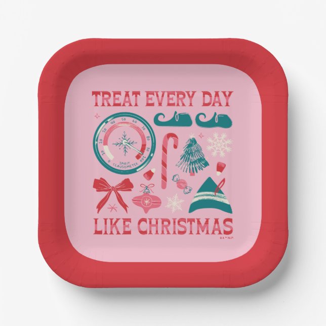 Assiettes En Carton Traiter chaque jour comme Noël (Recto)