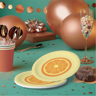 Assiettes En Carton tranche orange