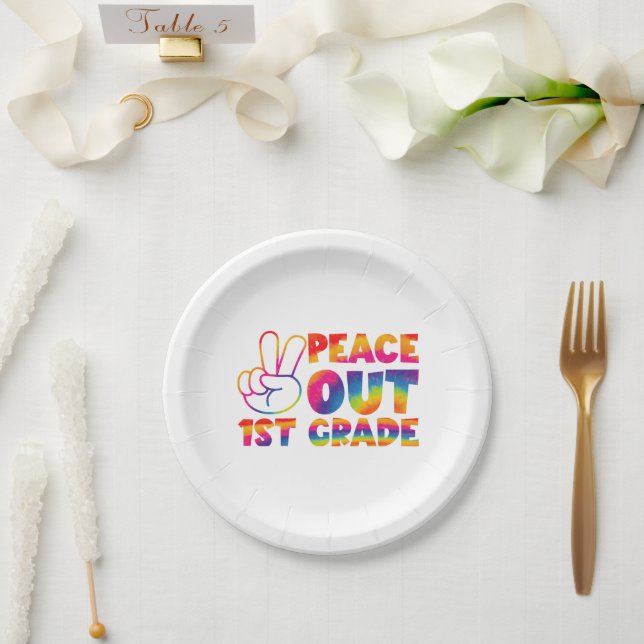 Assiettes En Carton Tranquillité de première année Teinture de Dernièr (Mariage)