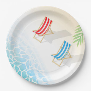 Assiettes En Carton Transats modernes à l'art balnéaire