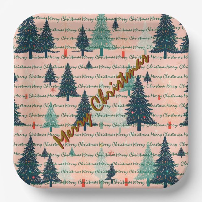 Assiettes En Carton Trendy Christmas Luxury Christmas Trees (Recto)