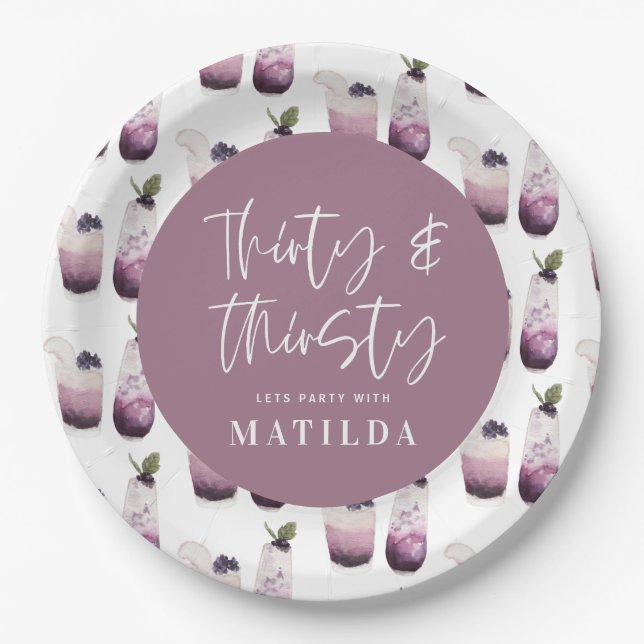 Assiettes En Carton Trente et trente-et-trente fête du 30e anniversair (Devant)