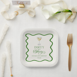 Assiettes En Carton Trente sale Martini fête d'anniversaire