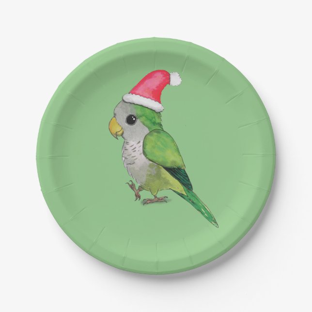 Assiettes En Carton Très mignon perroquet de Noël (Devant)