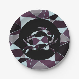Assiettes En Carton Triangle noir gris blanc bordeaux Abstrait