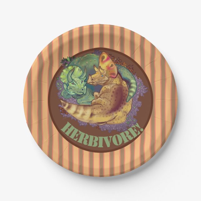 Assiettes En Carton Tricératops Snuggets Plaque en papier (Devant)