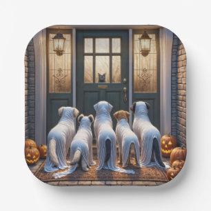 Assiettes En Carton Trick or Treat Chiens Fantômes