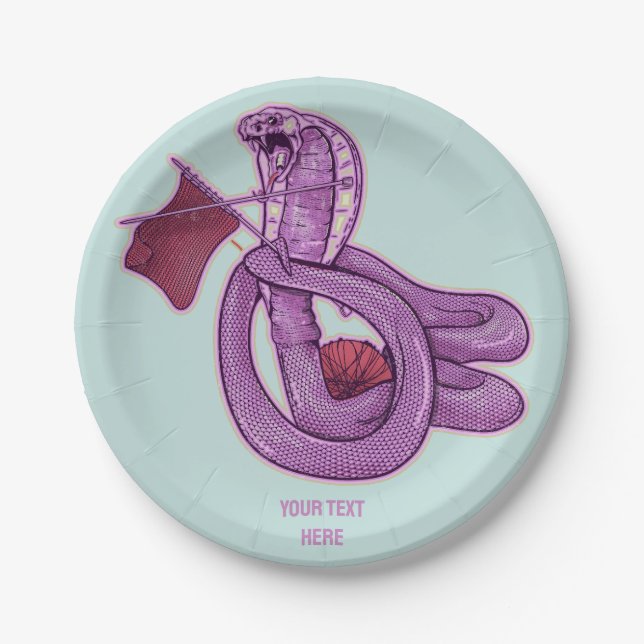 Assiettes En Carton Tricot de serpent (Devant)