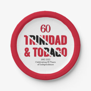 Assiettes En Carton TRINIDAD 60e anniversaire de l'indépendance