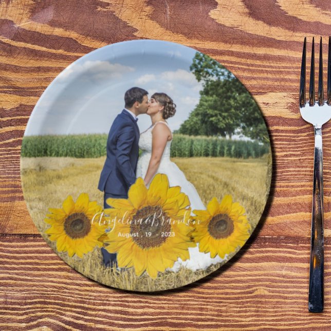 Assiettes En Carton trio de tournesol - vos plaques de papier photo ma (Créateur téléchargé)