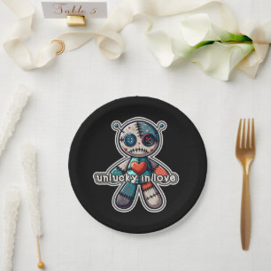Assiettes En Carton Triste ours de poupée VOODOO UNLUCKER dans l'amour