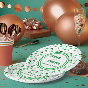 Assiettes En Carton Trois est un charme St Patrick's Day 3e anniversai