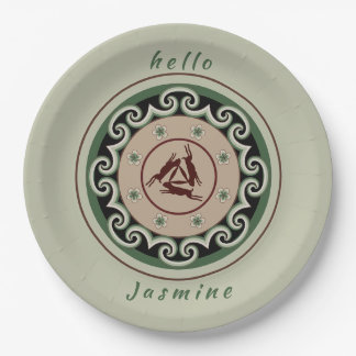 Assiettes En Carton Trois lièvres partageant trois oreilles avec emboî