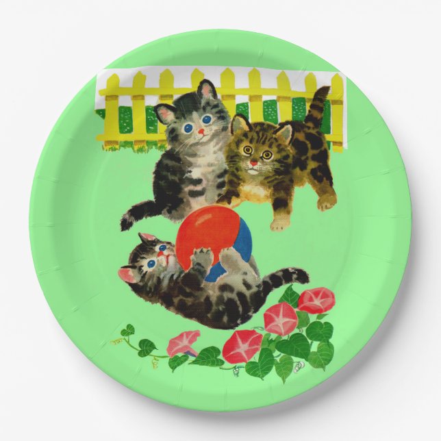 Assiettes En Carton trois petits chatons (Devant)