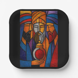 Assiettes En Carton Trois Sages Verre Contemporain