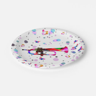 Assiettes En Carton Trompette festive