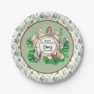 Assiettes En Carton Tropical Jungle Safari Animaux Baby showers Garçon