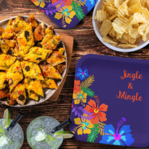 Tropical Luau Party Hibiscus Libellé personnalisé