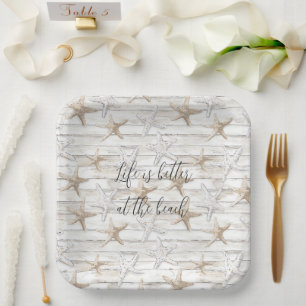 Assiettes En Carton Tropical Ocean Beach Starfish Mariage