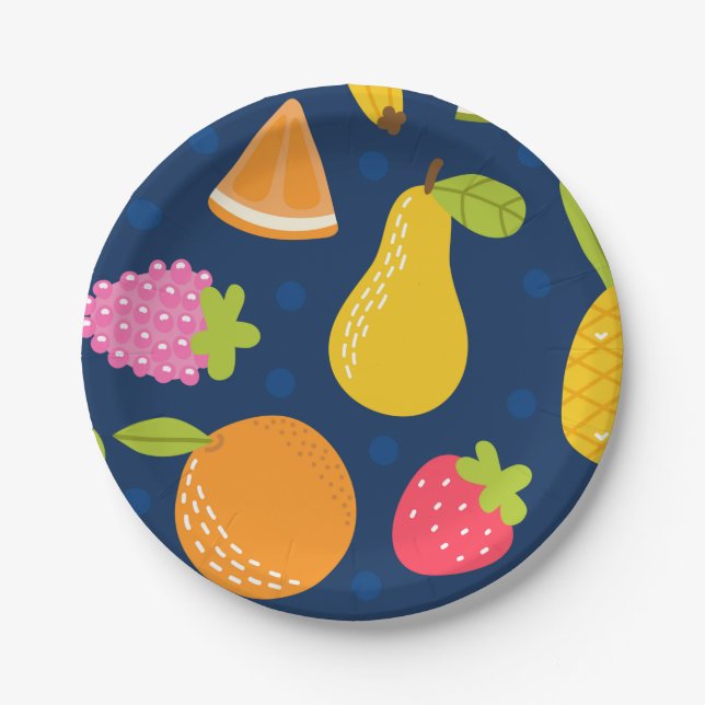 Assiettes En Carton Tropical Summer Waves Beach Party Motif (Devant)