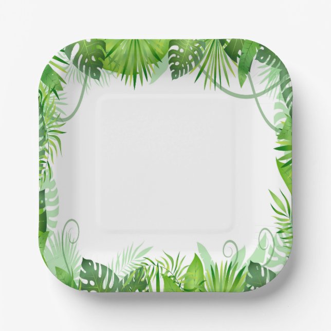 Assiettes En Carton Tropical Wild One Anniversaire` (Recto)