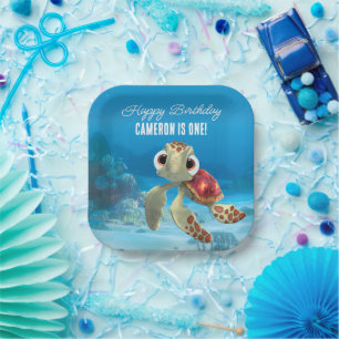 Assiettes En Carton Trouver Nemo Squirt premier anniversaire