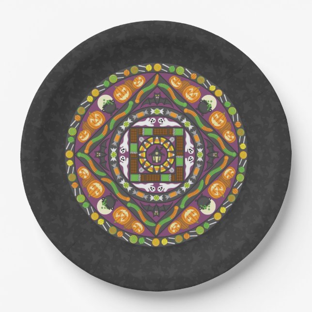 Assiettes En Carton Trucs et traitements Mandala Plaque papier (Devant)