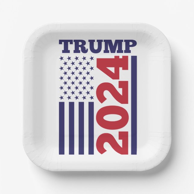 Assiettes En Carton Trump 2024 (Recto)