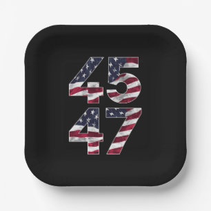 Assiettes En Carton Trump 2024 45 47 États-Unis Vintages