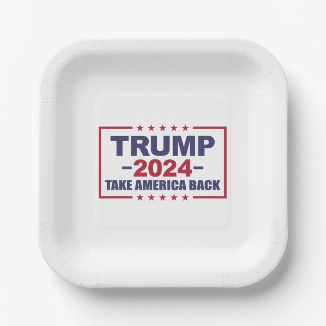 Assiettes En Carton Trump 2024 : Reprendre l'Amérique (Recto)