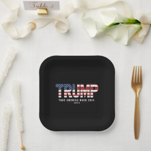 Assiettes En Carton Trump 2024 Reprenez l'Amérique Cadeaux américains