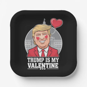 Assiettes En Carton Trump est mon Valentin Rétro Saint-Valentin