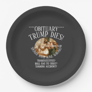 ASSIETTES EN CARTON TRUMP MEURT BÂILLON BALLON CLUB DE GENTLEMEN ACCID