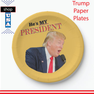 Assiettes En Carton Trump Patriotic 🚗 USA Il est mon président