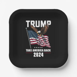 Assiettes En Carton Trump Reprenez l'Amérique Élection Américaine 2024
